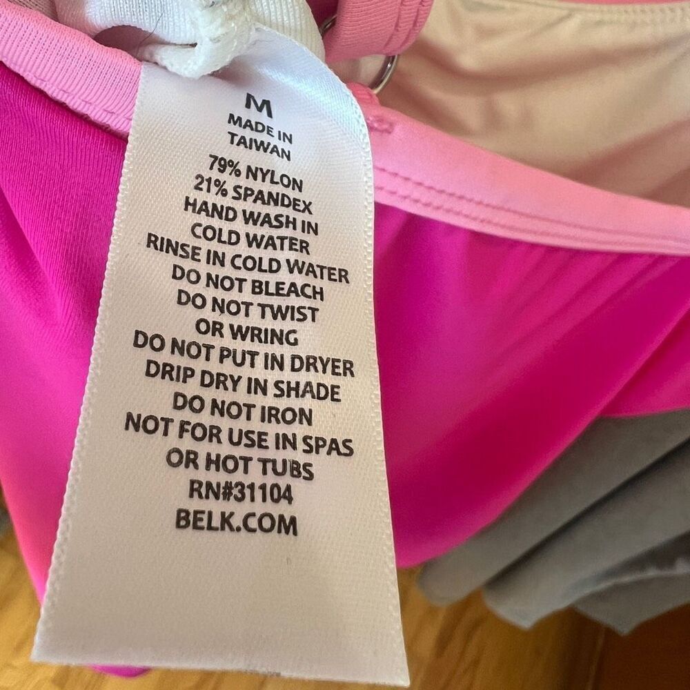 Kim Rogers Ruffled Tankini Top Pink Shades Size  Medium New With Tags - Picture 14 of 14